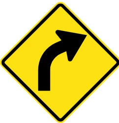 Warning for a curve to the right.