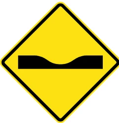 Warning for a dip in the road.