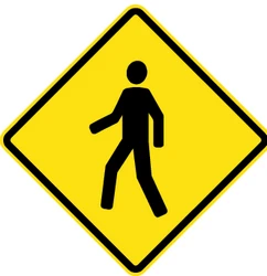 Warning for pedestrians.