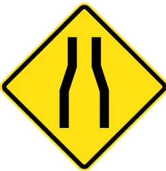 Warning for a road narrowing.