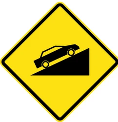 Warning for a steep ascent.