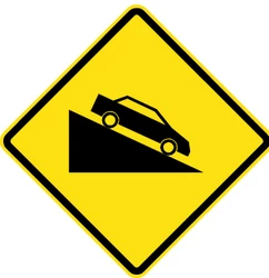 Warning for a steep descent.