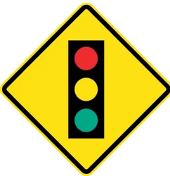 Warning for a traffic light.