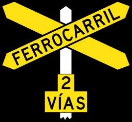 Warning for a railroad crossing with more than 1 railway.