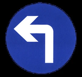 Turning left mandatory.