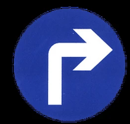 Turning right mandatory.