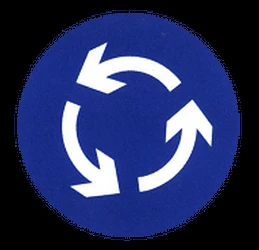 Mandatory direction of the roundabout.
