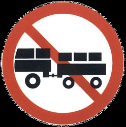Trucks with trailer prohibited.