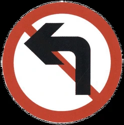 Turning left prohibited.