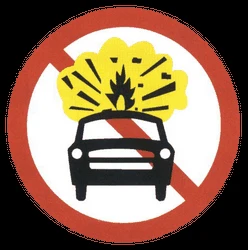 Vehicles with explosive materials prohibited.