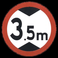 Vehicles higher than indicated prohibited.