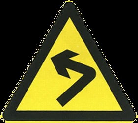 Warning for a curve to the left.