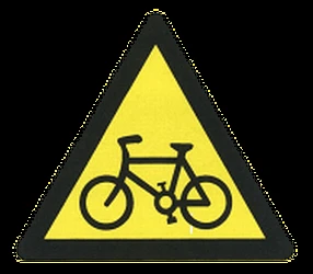Warning for cyclists.