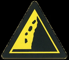Warning for falling rocks.