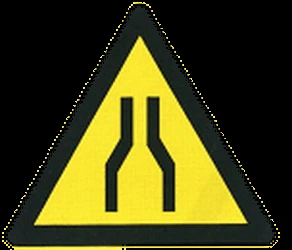 Warning for a road narrowing.