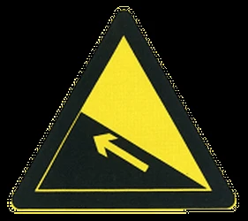Warning for a steep ascent.