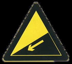 Warning for a steep descent.