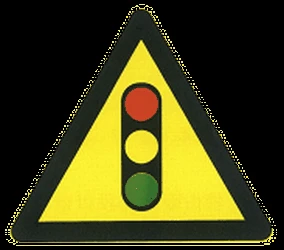 Warning for a traffic light.
