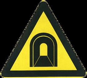 Warning for a tunnel.