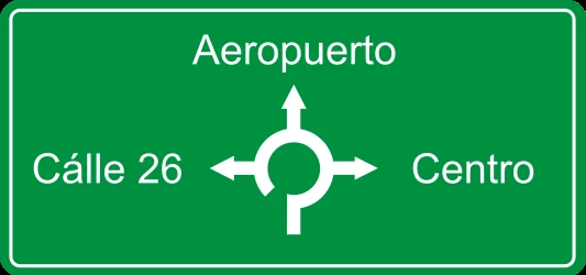 Information about the directions of the roundabout.