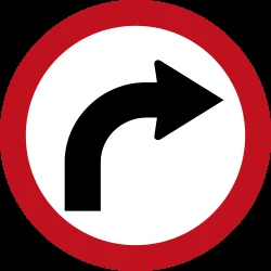 Turning right mandatory.