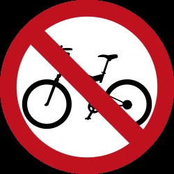 Cyclists prohibited.