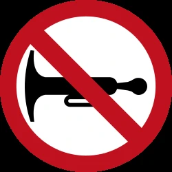 Using the horn prohibited.