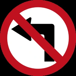 Turning left prohibited.