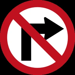 Turning right prohibited.