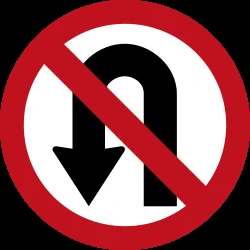 Turning around prohibited (U-turn).