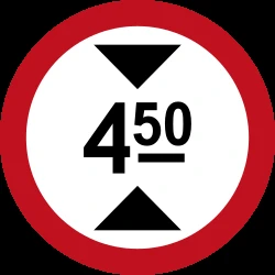 Vehicles higher than indicated prohibited.