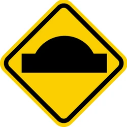 Warning for a speed bump.