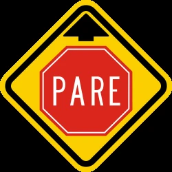 Stop and give way ahead.