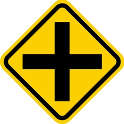 Warning for an uncontrolled crossroad.