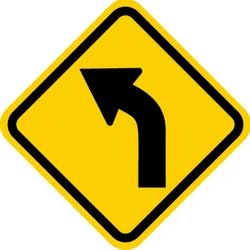 Warning for a curve to the left.