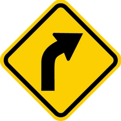 Warning for a curve to the right.