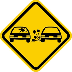 Warning for loose chippings on the road surface.
