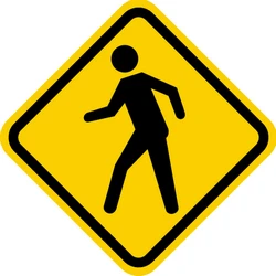 Warning for pedestrians.