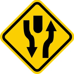 Warning for a divided road.