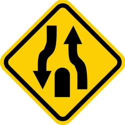 Warning for the end of a divided road.