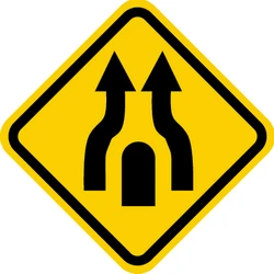 Warning for two roads that merge.
