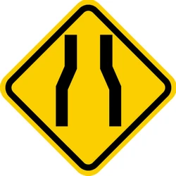 Warning for a road narrowing.