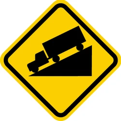 Warning for a steep descent.