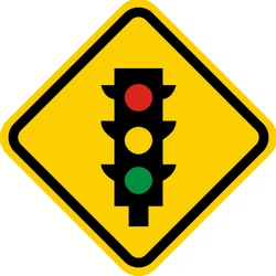 Warning for a traffic light.