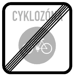 End of the zone for cyclists.