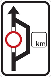 Detour for vehicles that are not allowed to pass.