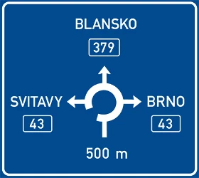 Information about the directions of the roundabout.