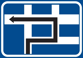 Route to be followed in order to turn left.