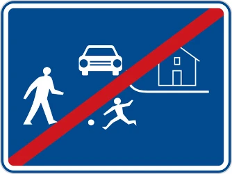 End of the residential area.