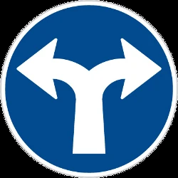 Turning left or right mandatory.